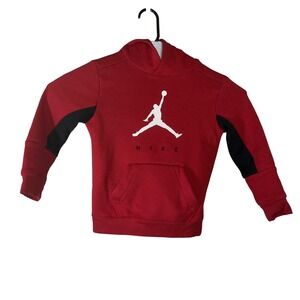 Nike Jordan Retro Boys 6-7Yrs Youth Medium Red Jumpman Basketball Hoodie
